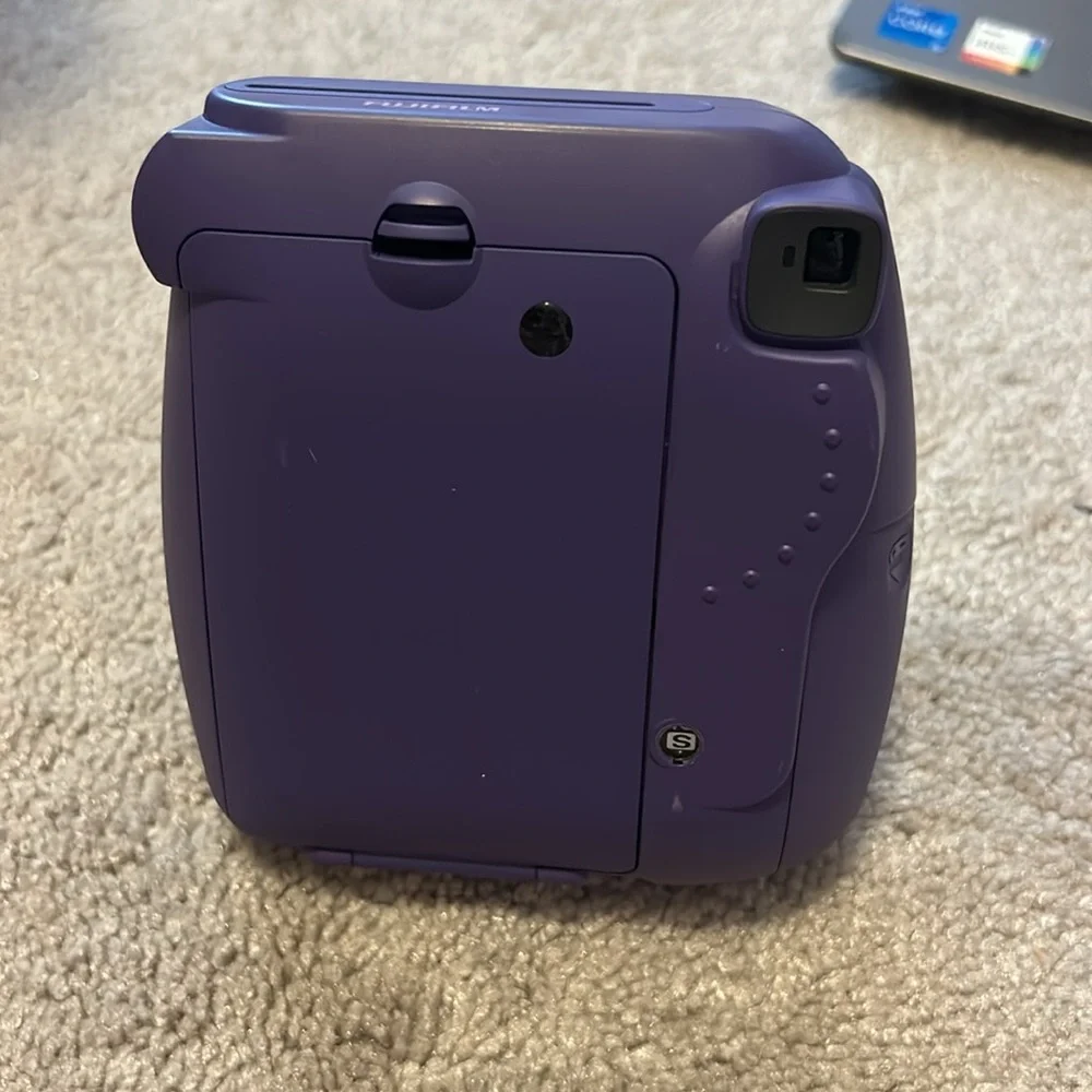 purple polaroid camera